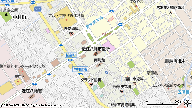 〒523-0000 滋賀県近江八幡市（以下に掲載がない場合）の地図