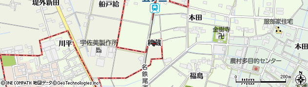 愛知県愛西市西保町（稗蔵）周辺の地図