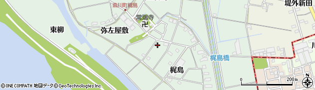 愛知県愛西市森川町梶島43周辺の地図