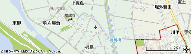 愛知県愛西市森川町梶島65周辺の地図
