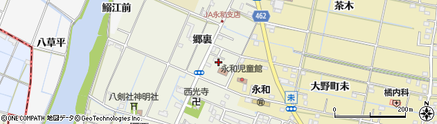 愛知県愛西市鰯江町郷裏136周辺の地図