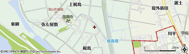 愛知県愛西市森川町梶島59周辺の地図