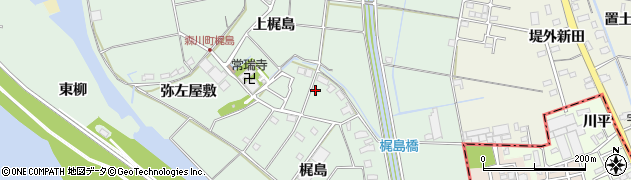愛知県愛西市森川町梶島67周辺の地図