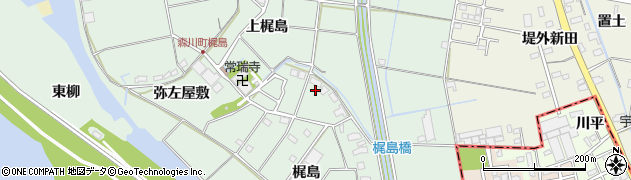 愛知県愛西市森川町梶島61周辺の地図