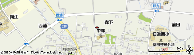 愛知県日進市浅田町森下周辺の地図