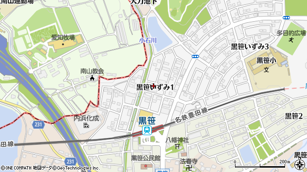 〒470-0232 愛知県みよし市黒笹いずみの地図