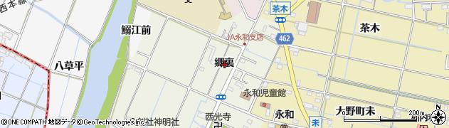 愛知県愛西市鰯江町郷裏周辺の地図