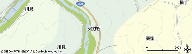 愛知県豊田市足助町（火打石）周辺の地図