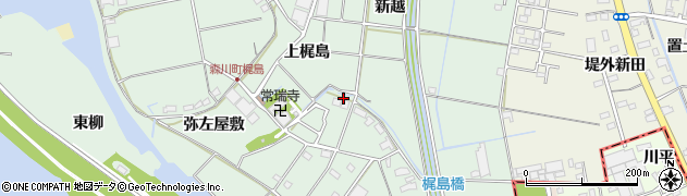愛知県愛西市森川町梶島51周辺の地図