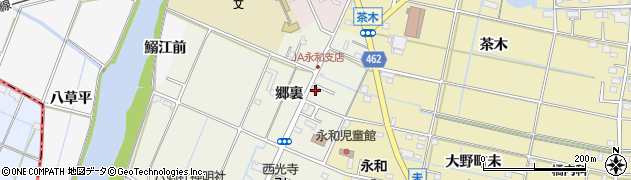 愛知県愛西市鰯江町郷裏117周辺の地図