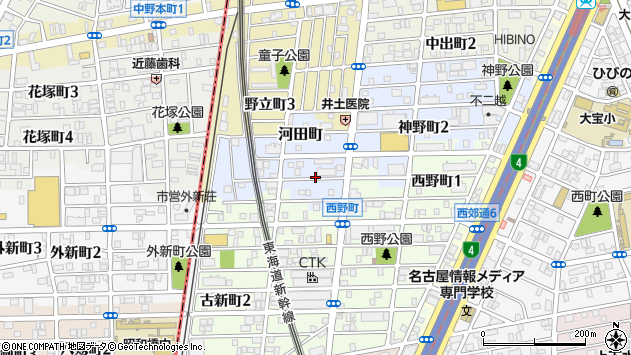 〒456-0065 愛知県名古屋市熱田区河田町の地図