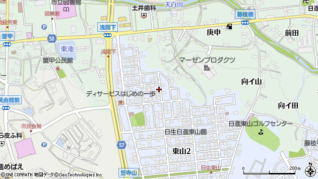 〒470-0116 愛知県日進市東山の地図
