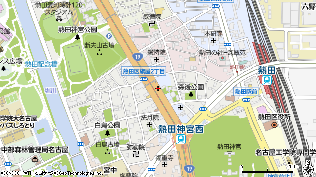 〒456-0026 愛知県名古屋市熱田区旗屋町の地図