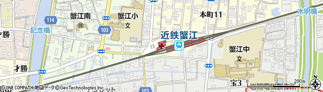 ファミリーマート近鉄蟹江駅店周辺の地図