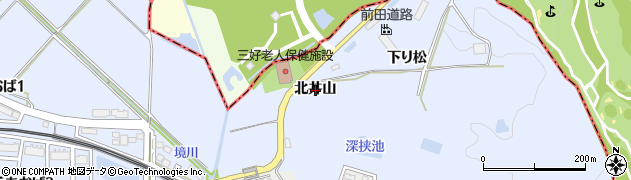 愛知県みよし市福谷町北井山周辺の地図