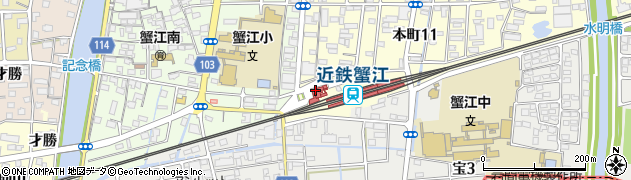 近鉄蟹江駅周辺の地図