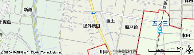 愛知県愛西市西保町堤外新田3521周辺の地図