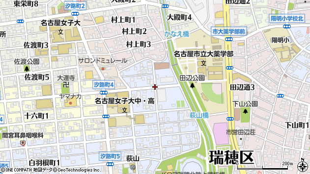 〒467-0011 愛知県名古屋市瑞穂区萩山町の地図