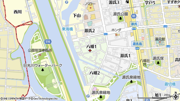 〒497-0056 愛知県海部郡蟹江町八幡の地図