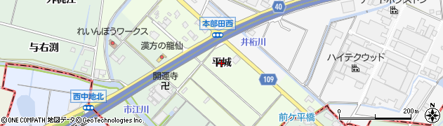 愛知県愛西市東條町（平城）周辺の地図