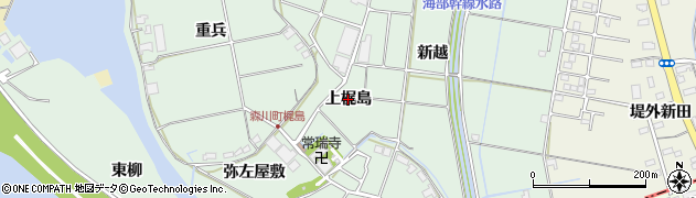 愛知県愛西市森川町（上梶島）周辺の地図