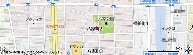 愛知県名古屋市中川区八家町周辺の地図