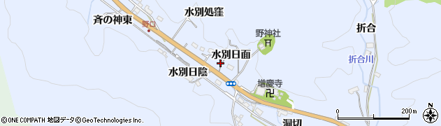 愛知県豊田市野口町（水別日面）周辺の地図