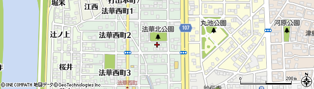 愛知県名古屋市中川区法華西町107周辺の地図