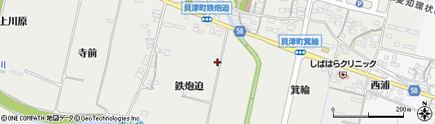 愛知県豊田市貝津町鉄炮迫周辺の地図