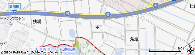 愛知県愛西市本部田町茨塚52周辺の地図
