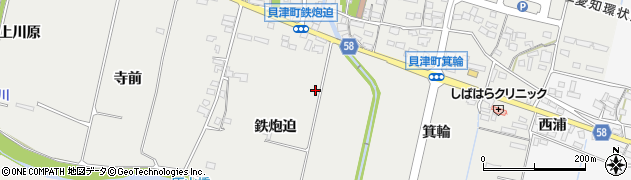 愛知県豊田市貝津町（鉄炮迫）周辺の地図
