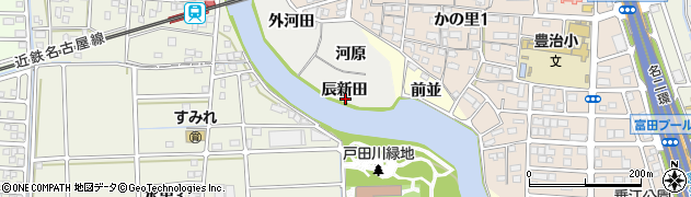 愛知県名古屋市中川区富田町大字供米田（辰新田）周辺の地図