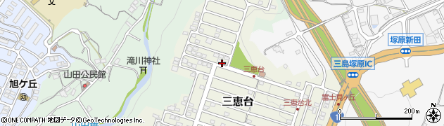 静岡県三島市三恵台周辺の地図