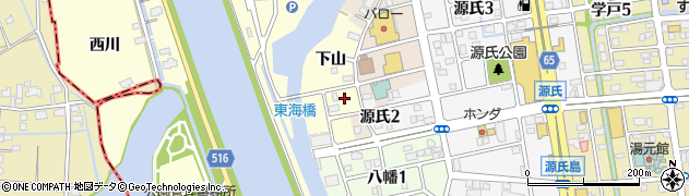 愛知県蟹江町（海部郡）蟹江新田（下山）周辺の地図