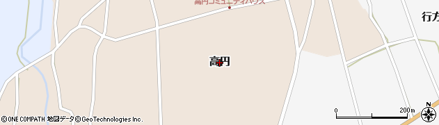 岡山県奈義町（勝田郡）高円周辺の地図