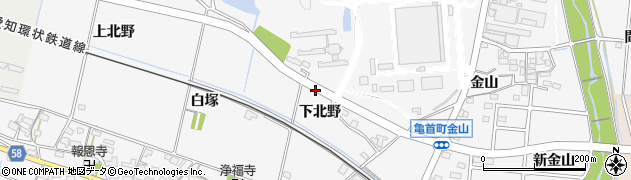 愛知県豊田市伊保町（下北野）周辺の地図