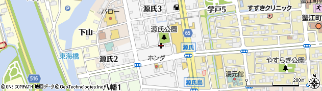 愛知県蟹江町（海部郡）源氏周辺の地図