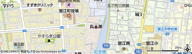 愛知県蟹江町（海部郡）西之森（長三郎）周辺の地図
