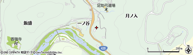 愛知県豊田市足助町一ノ谷36周辺の地図