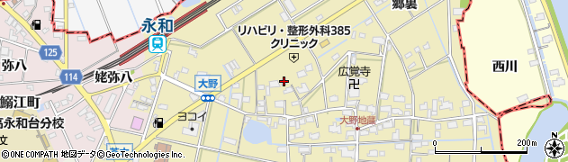 愛知県愛西市大野町（郷西）周辺の地図