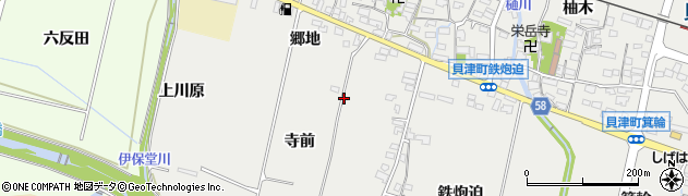 愛知県豊田市貝津町寺前周辺の地図