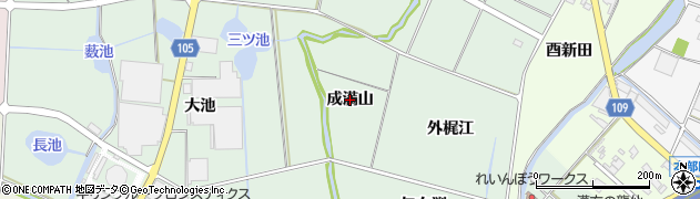 愛知県愛西市西條町（成満山）周辺の地図
