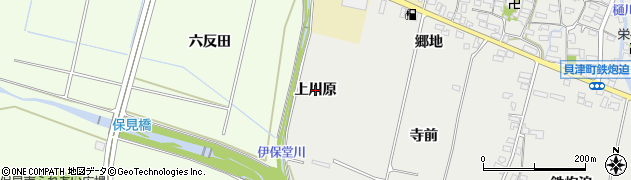 愛知県豊田市貝津町（上川原）周辺の地図