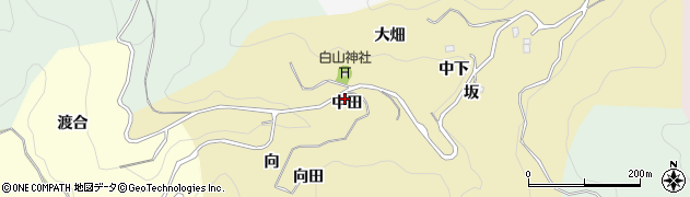 愛知県豊田市漆畑町（中田）周辺の地図