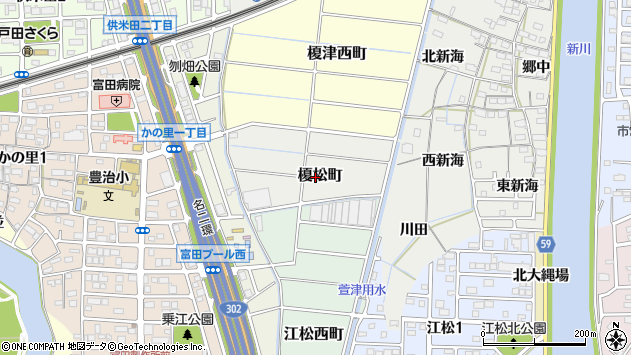 〒454-0952 愛知県名古屋市中川区榎松町の地図