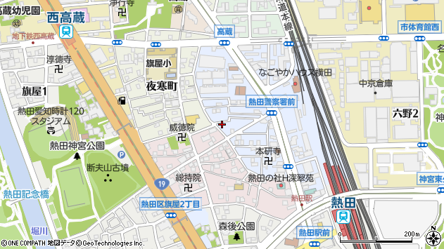 〒456-0022 愛知県名古屋市熱田区横田の地図