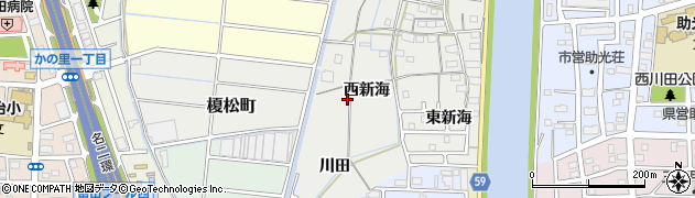愛知県名古屋市中川区富田町大字榎津（西新海）周辺の地図