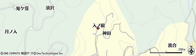 愛知県豊田市室口町（入ノ根）周辺の地図