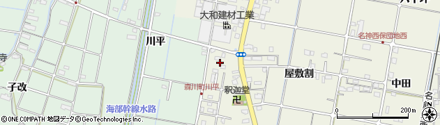 愛知県愛西市西保町南川原周辺の地図