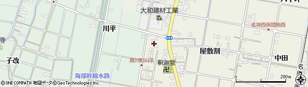 愛知県愛西市西保町（南川原）周辺の地図